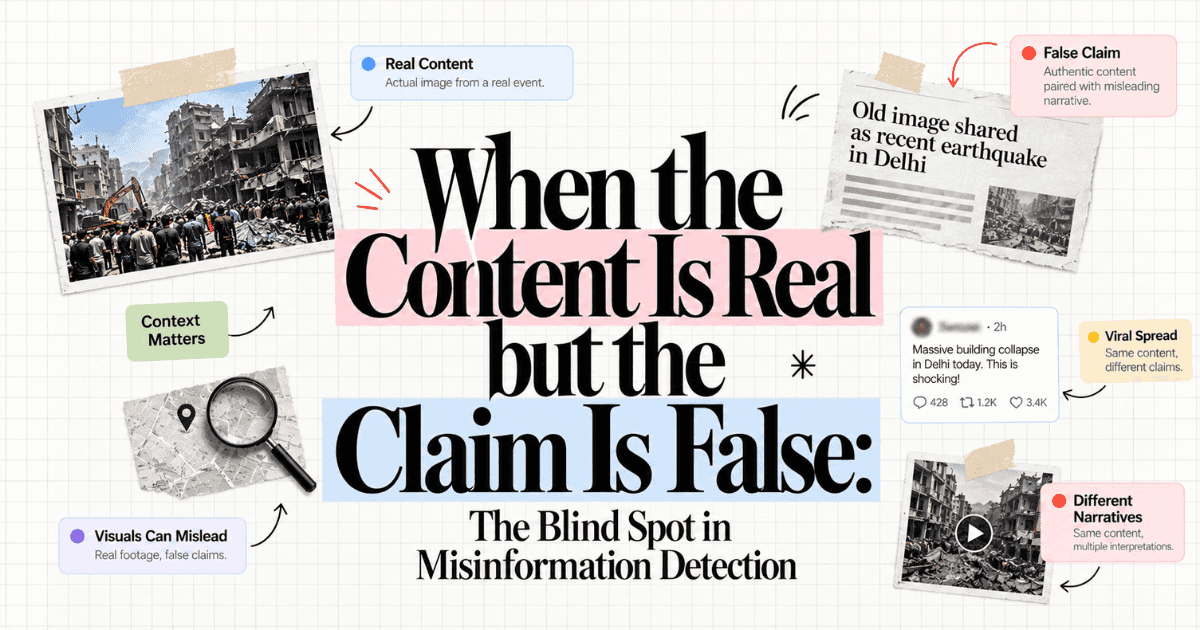 When the Content Is Real but the Claim Is False: The Blind Spot in Misinformation Detection